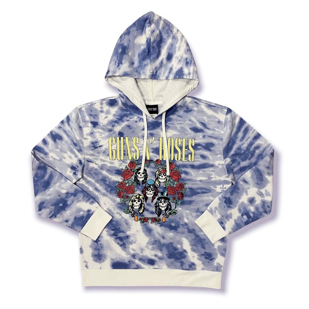 🌸Guns N' Roses Blue Tie-Dye Hoodie
